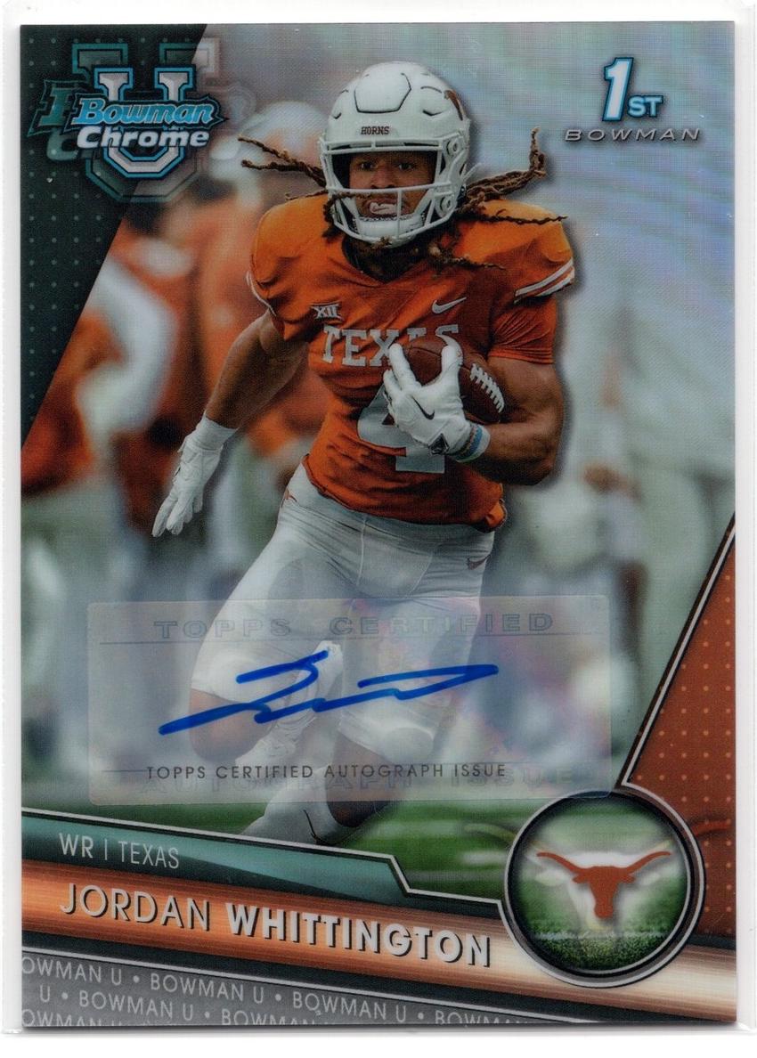 2023 Bowman Chrome University Football Refractor Jordan Whittington #192 PSA 9