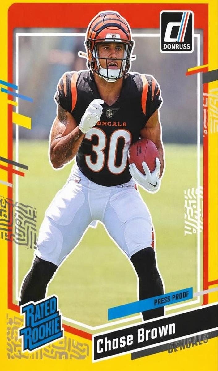 2023 Panini Donruss Football Press Proof Yellow Chase Brown #318