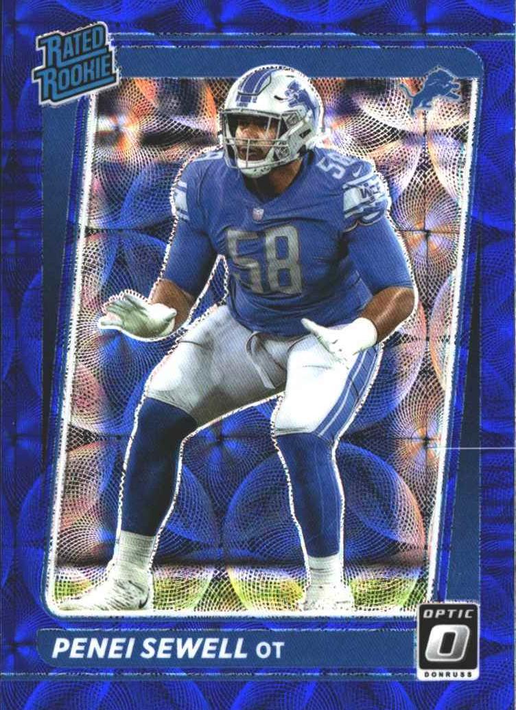 2021 Donruss Optic Football Blue Scope Penei Sewell #260 PSA 9