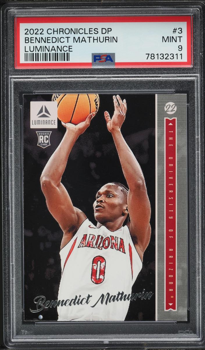 2022 Panini Chronicles Draft Picks Basketball Bennedict Mathurin #3 PSA 9