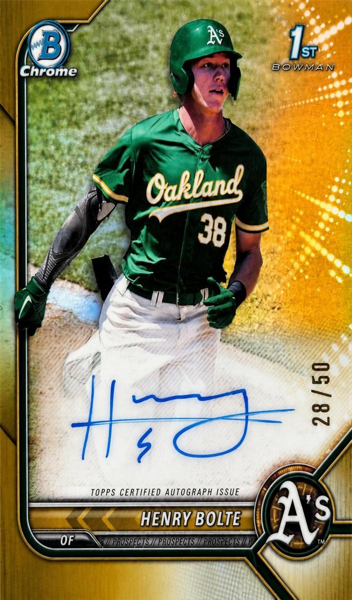 2022 Bowman Draft Baseball Gold Henry Bolte #CDA-HB PSA 10