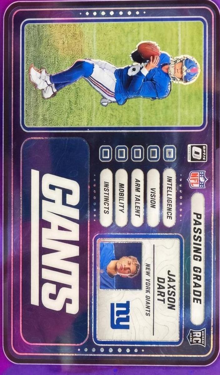 2025 Donruss Optic Football Purple Stars Jaxson Dart #2 PSA 9