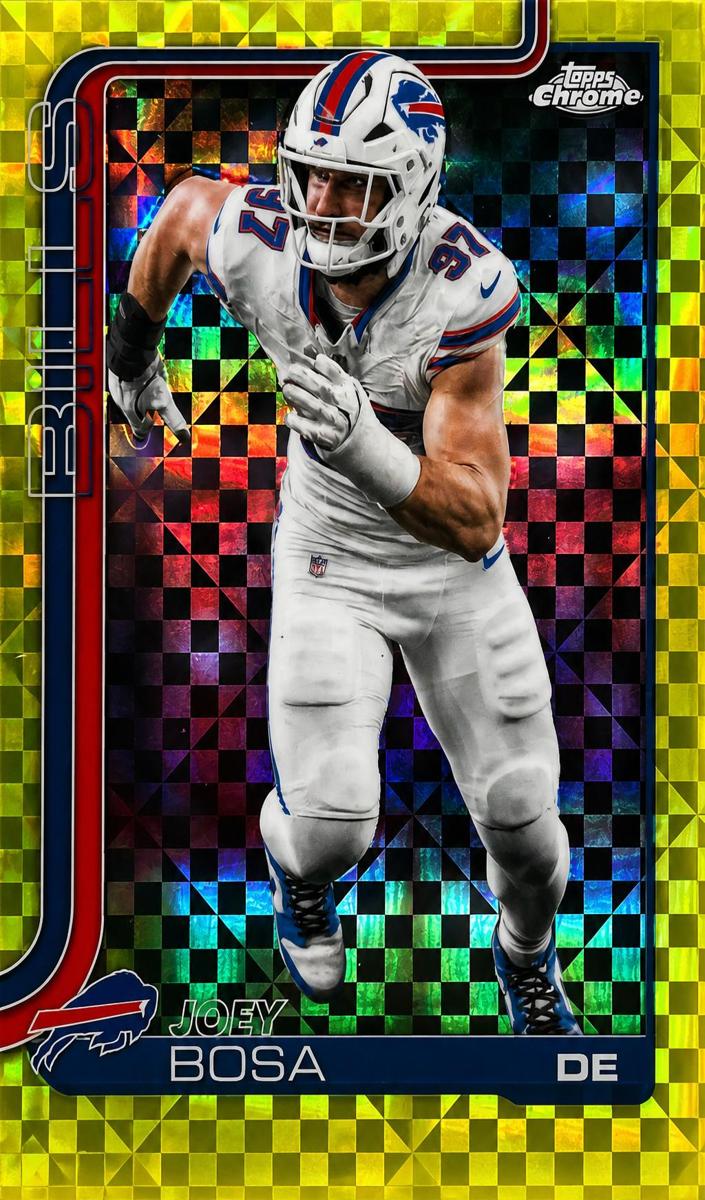 2025 Topps Chrome Football Lime Green X-Fractor Joey Bosa #36