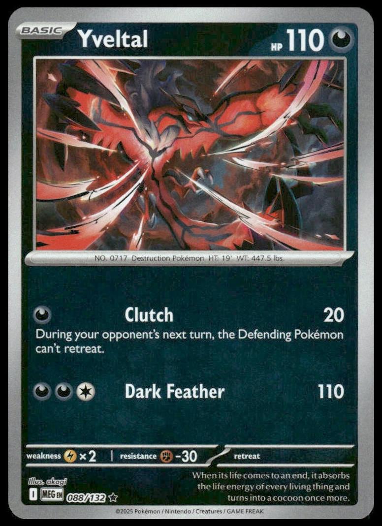 2025 Pokemon Mega Evolution Yveltal #88 PSA 9