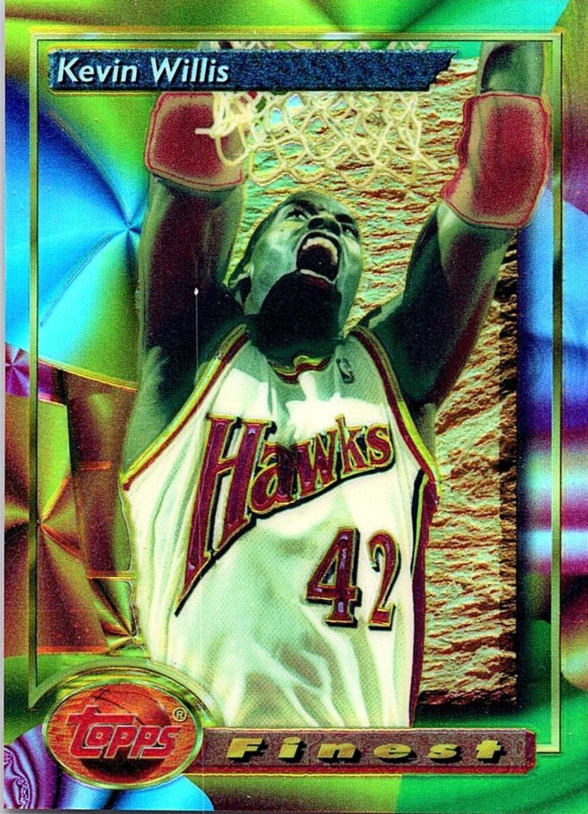 1993 Topps Finest Basketball Refractor Kevin Willis #78 PSA 9