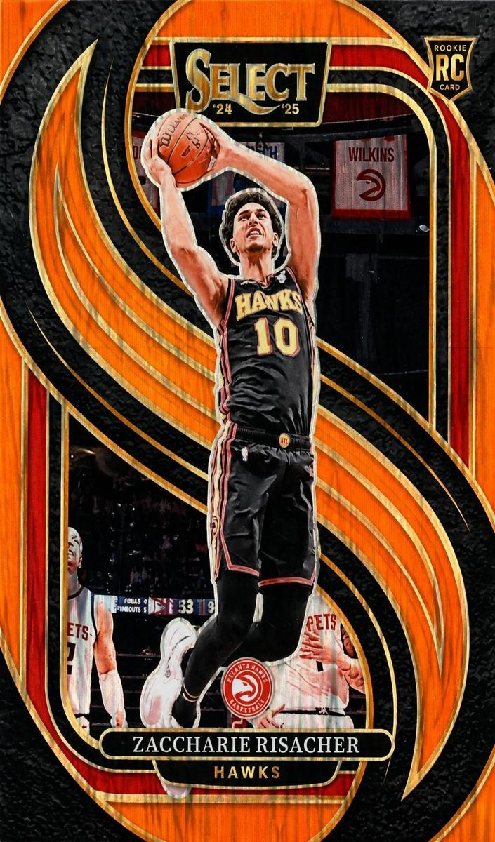2024 Panini Select Basketball Orange Flash Zaccharie Risacher #180 PSA 9