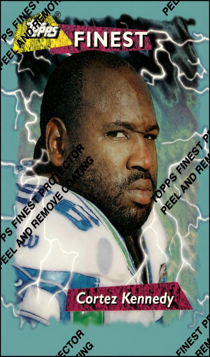 1995 Topps Finest Football Refractor Cortez Kennedy #253 PSA 9