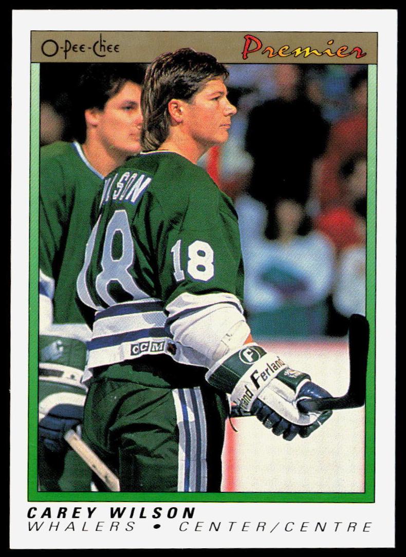 1990 O-Pee-Chee Premier Hockey Carey Wilson #128