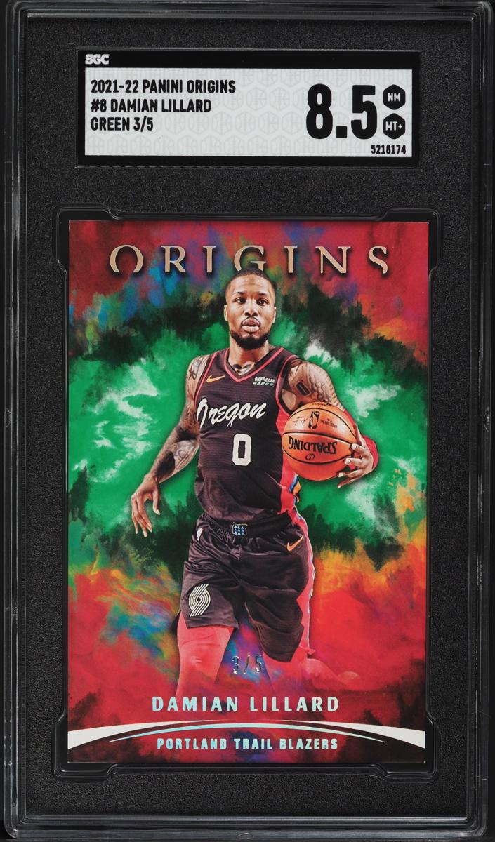 2021 Panini Origins Basketball Green Damian Lillard #8 SGC 8.5