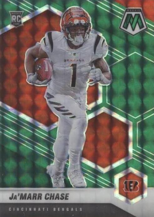 2021 Panini Mosaic Football Green Ja'Marr Chase #307 SGC 9.5