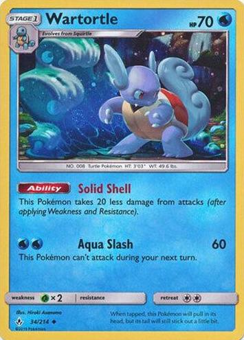 2019 Pokemon Sun & Moon Unbroken Bonds Wartortle #34