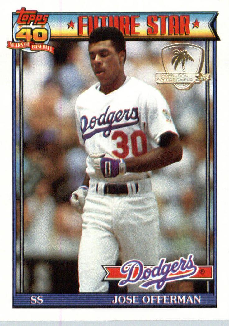 1991 Topps Baseball Jose Offerman #587 PSA 9