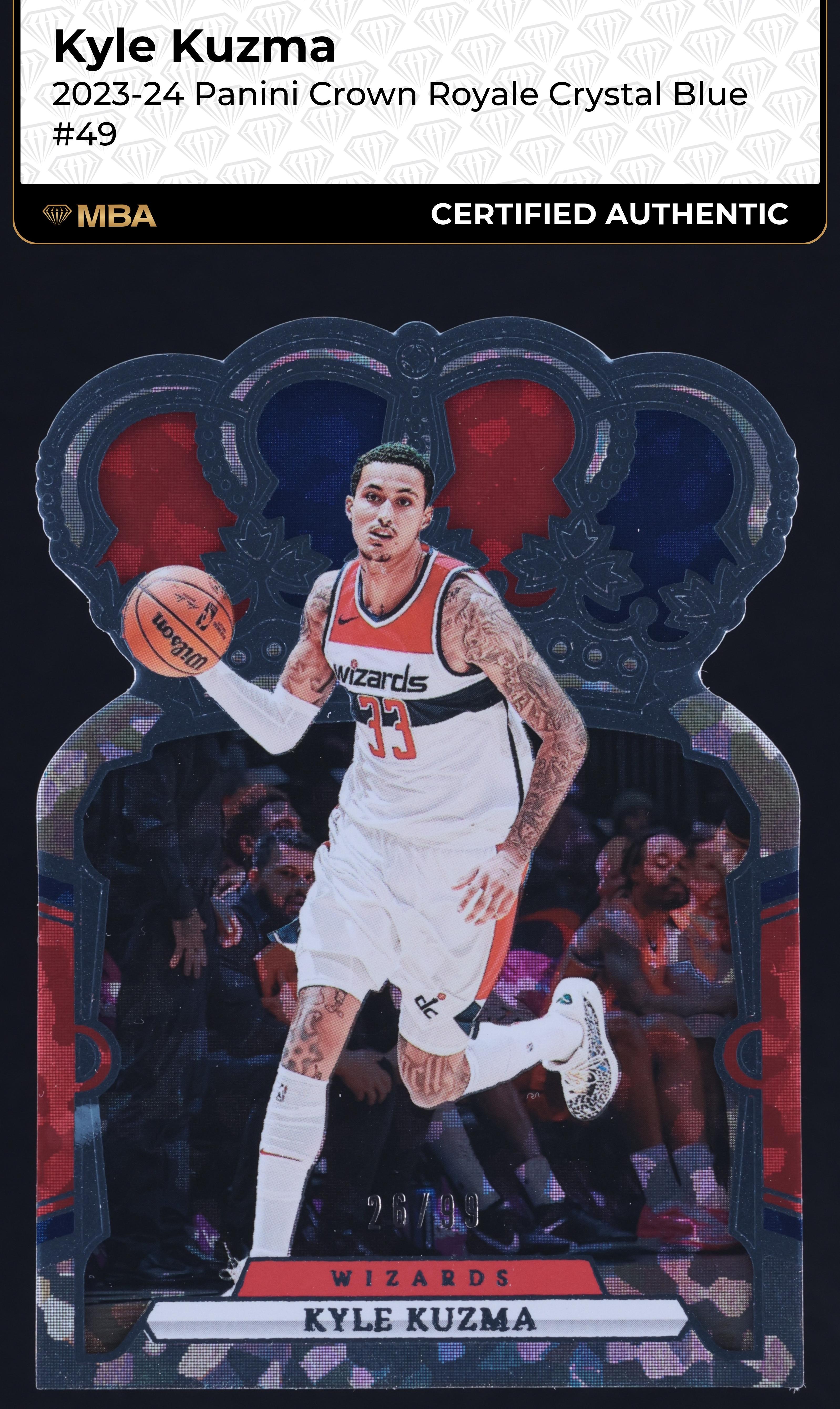 2023 Panini Crown Royale Basketball Crystal Blue Kyle Kuzma #49
