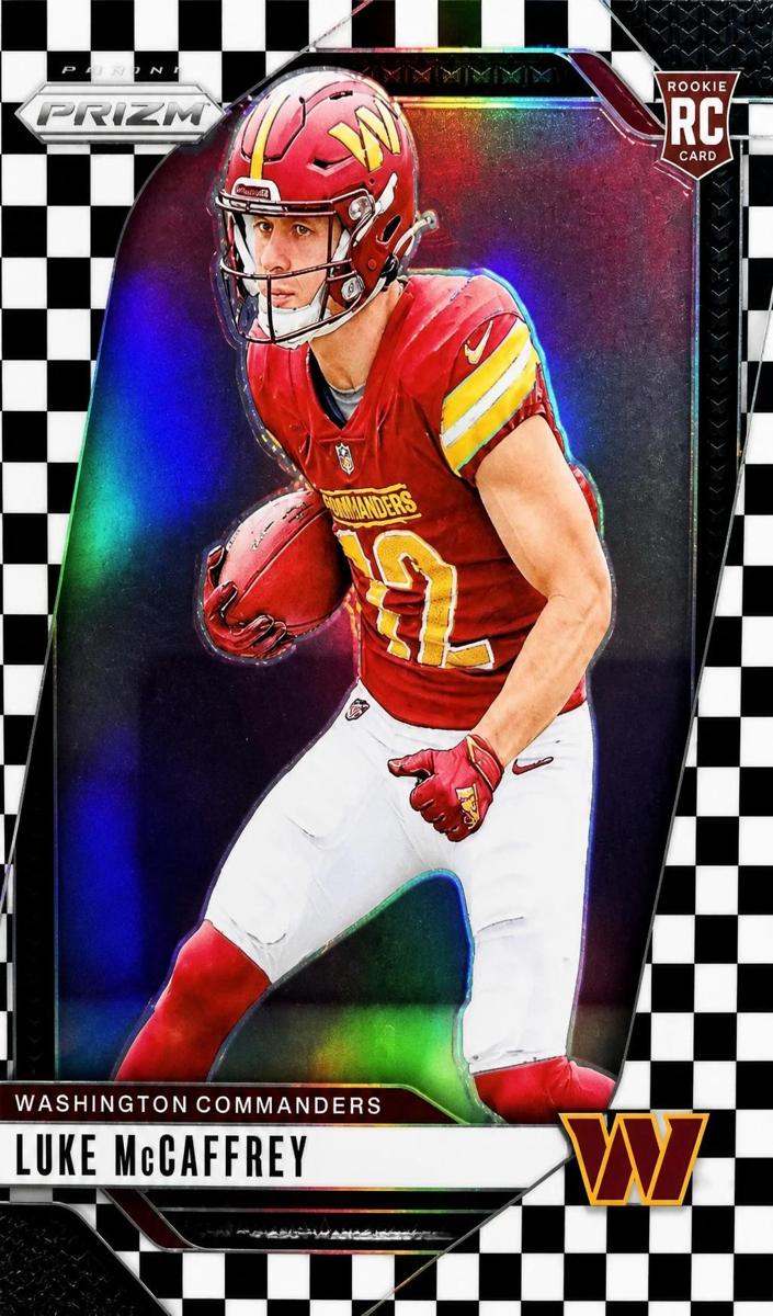 2024 Panini Prizm Football Black and White Checker Luke McCaffrey #367