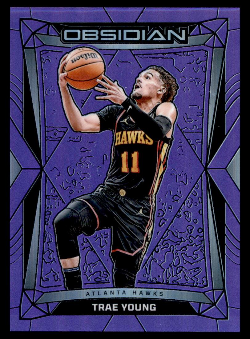 2023 Panini Obsidian Basketball Electric Etch Purple Flood Trae Young #140