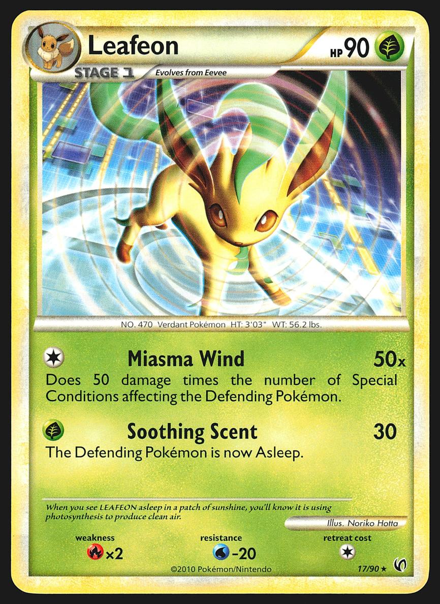 2010 Pokemon HeartGold & SoulSilver Undaunted Leafeon #17