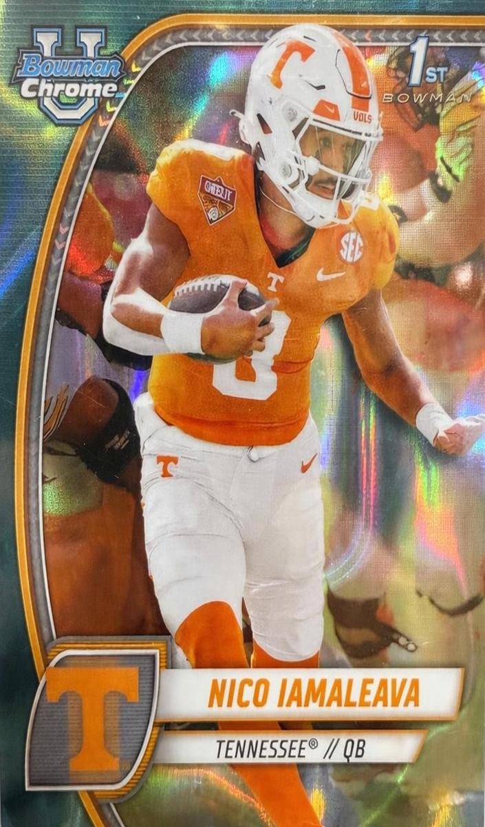 2024 Bowman Chrome University Football Teal Lava Refractor Nico Iamaleava #139