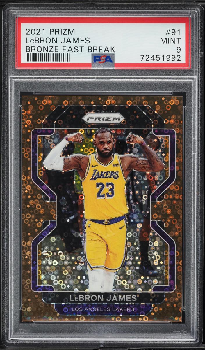2021 Panini Prizm Basketball Fast Break Bronze LeBron James #91 PSA 8.5