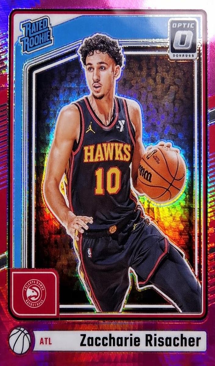 2024 Donruss Optic Basketball Hyper Pink Zaccharie Risacher #268 PSA 9