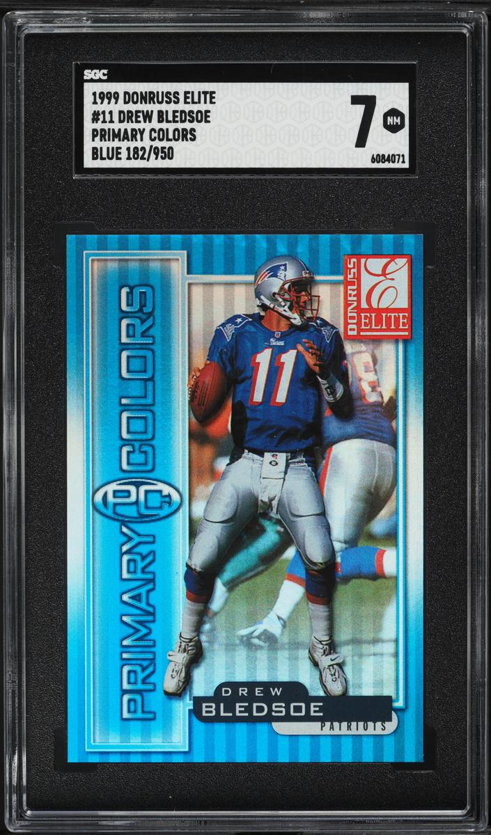 1999 Donruss Elite Football Blue Drew Bledsoe #11