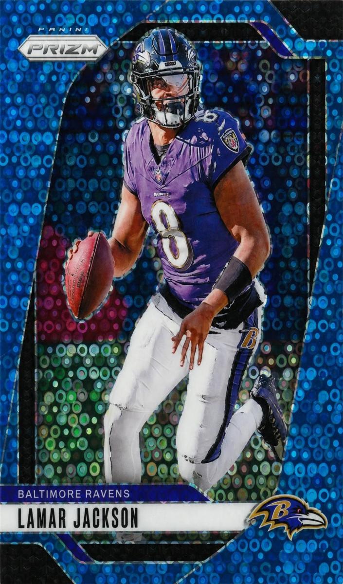 2024 Panini Prizm Football No Huddle Blue Lamar Jackson #19 PSA 9