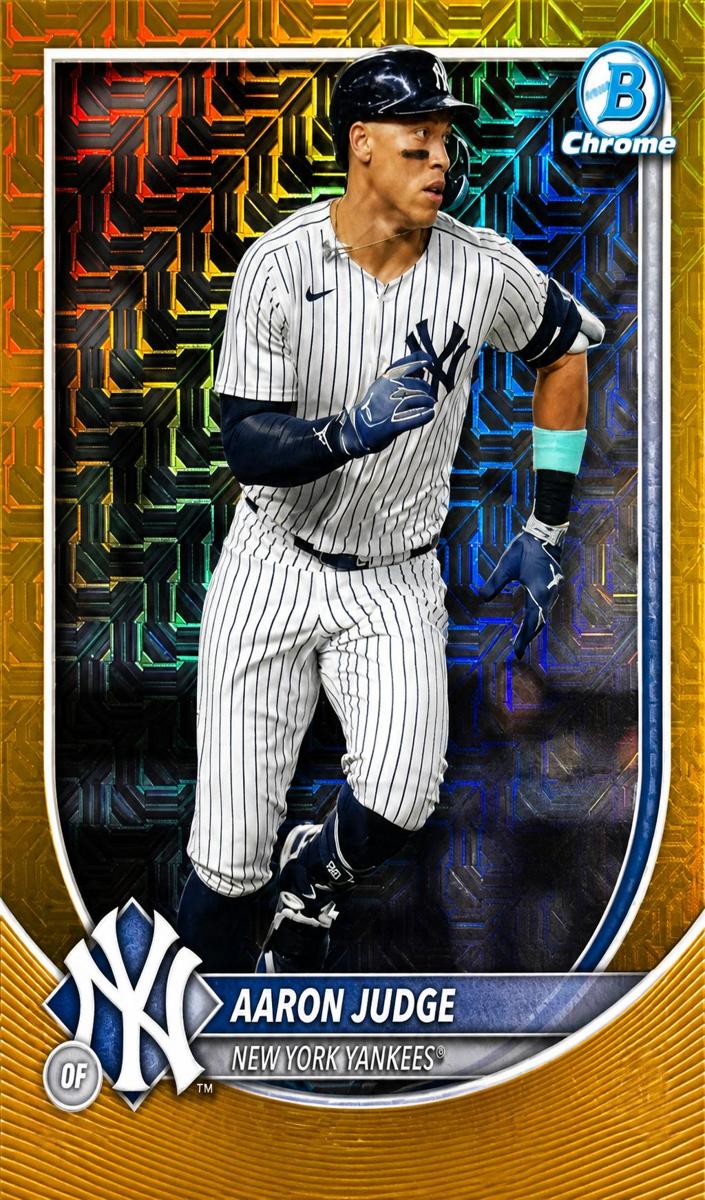 2025 Topps Chrome Baseball Gold Geometric Refractor Aaron Judge #99 PSA 9