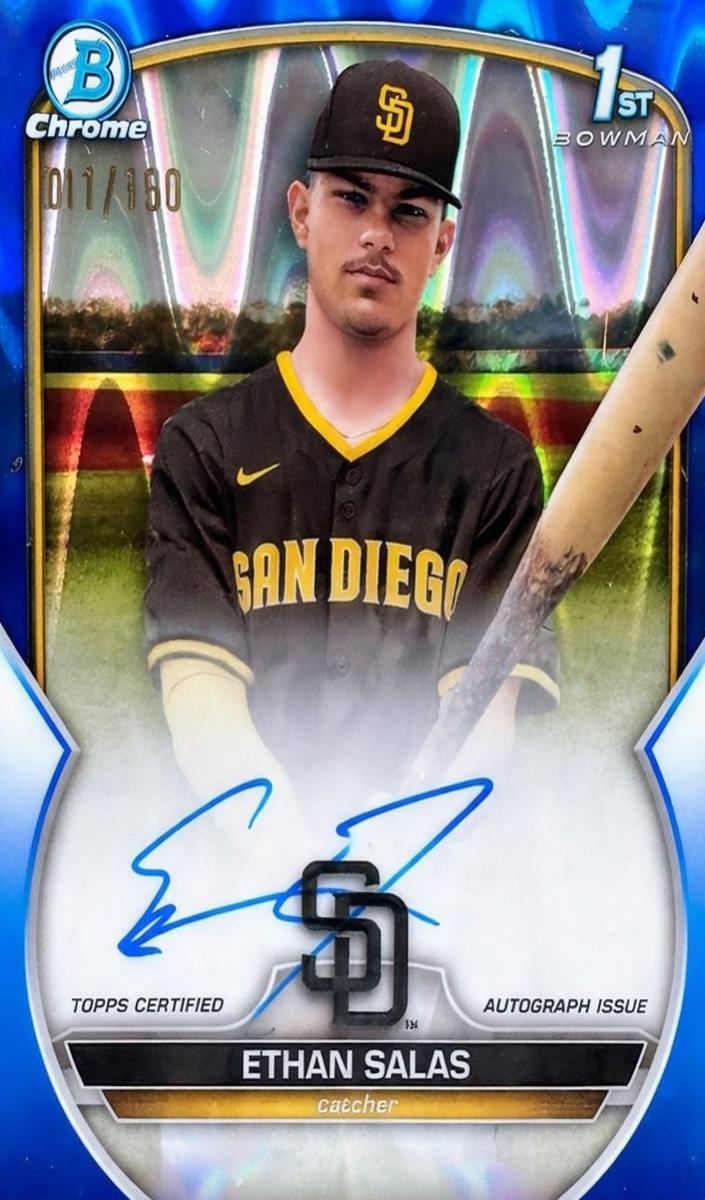 2023 Bowman Chrome Prospects Baseball Blue Raywave Ethan Salas #CPA-ESS
