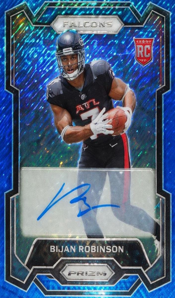 2023 Panini Prizm Football Blue Shimmer Bijan Robinson #305
