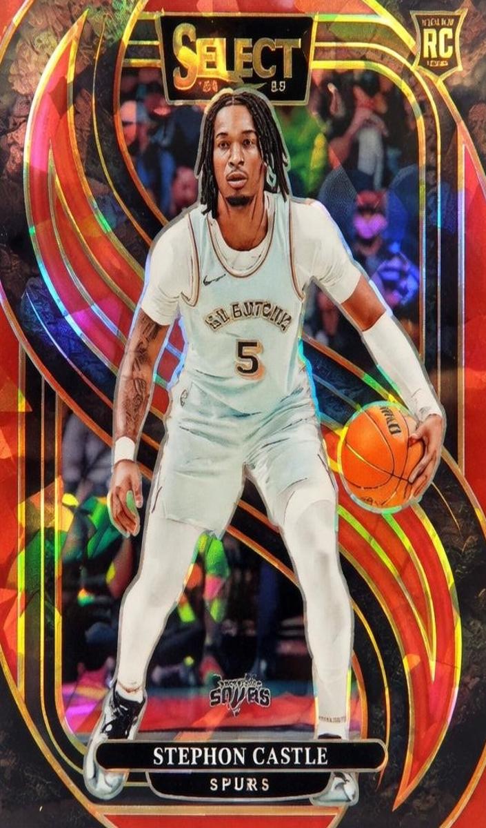 2024 Panini Select Basketball Red Cracked Ice Stephon Castle #175