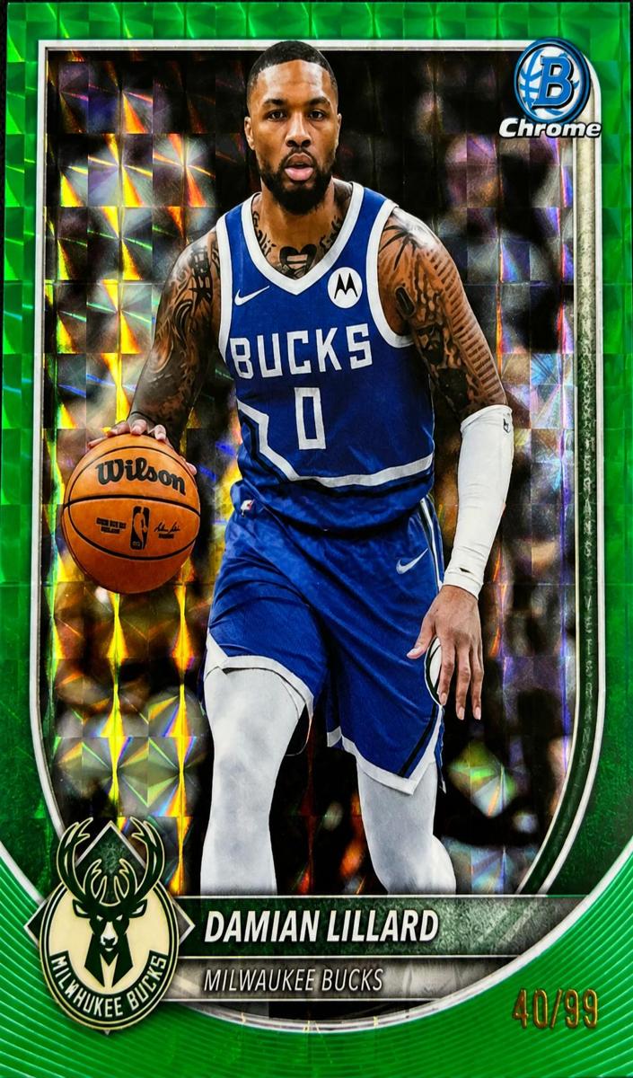 2025 Bowman Basketball Green Geometric Refractor Damian Lillard #BCV-81
