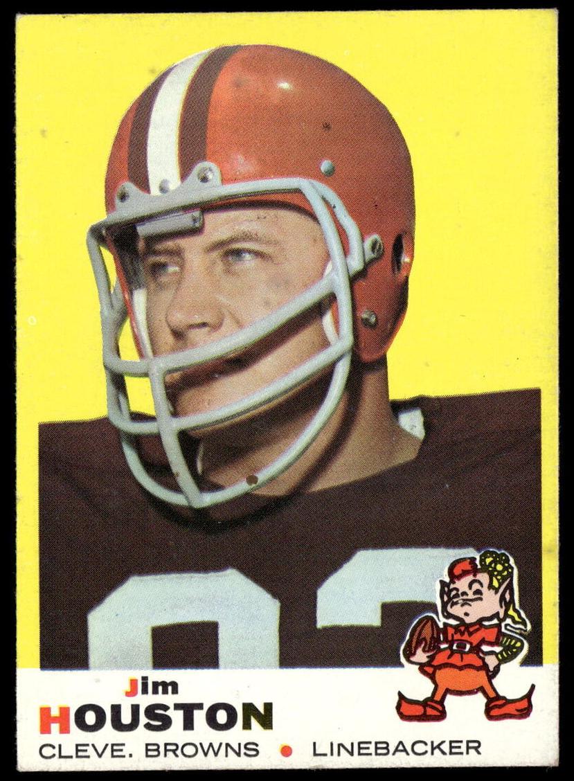 1969 Topps Football Jim Houston #121 PSA 8
