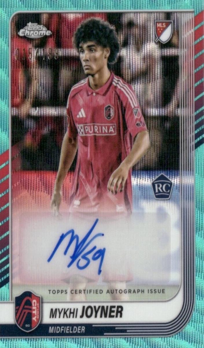 2025 Topps Chrome MLS Soccer Aqua Wave Refractor MyKhi Joyner #CA-MJ RAW Ungraded
