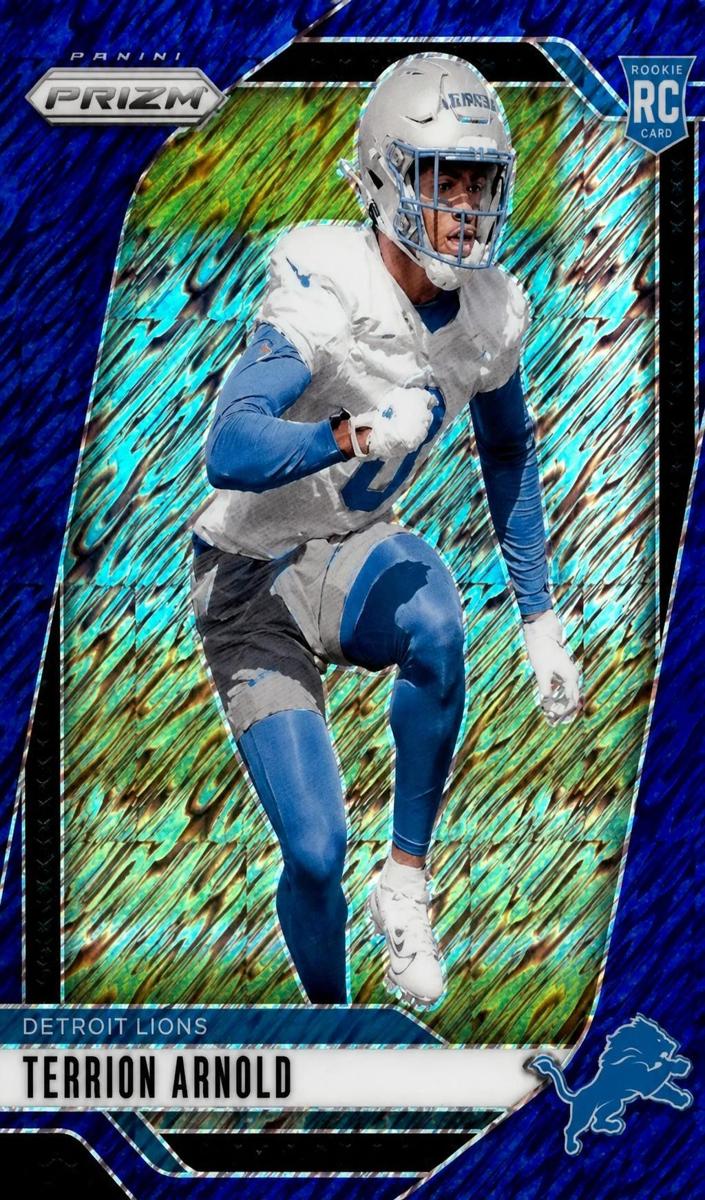 2024 Panini Prizm Football Blue Shimmer Terrion Arnold #389 PSA 8.5