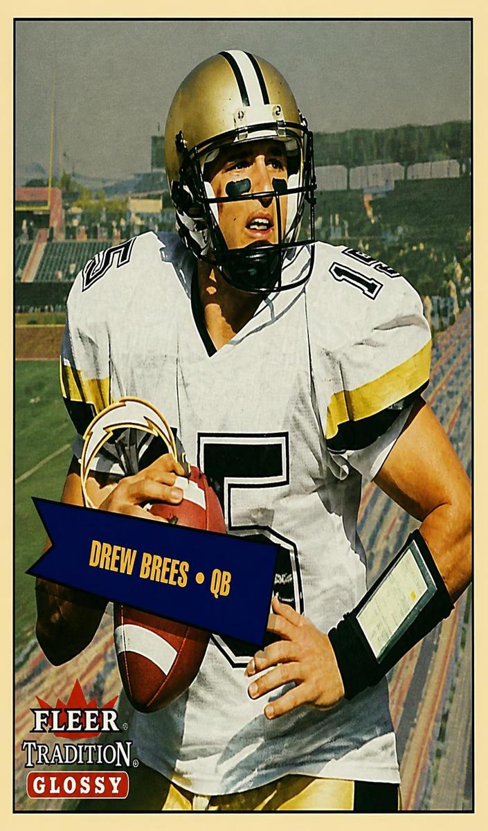 2001 Fleer Tradition Football Glossy Drew Brees #402