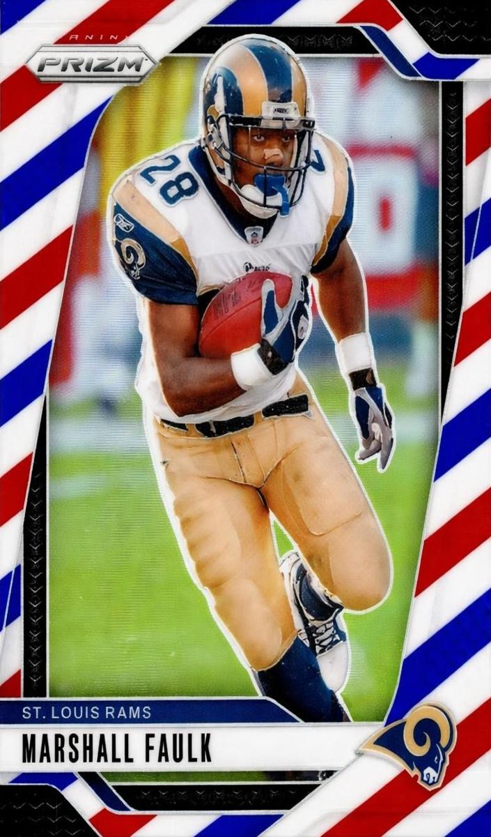 2024 Panini Prizm Football Red White and Blue Marshall Faulk #299