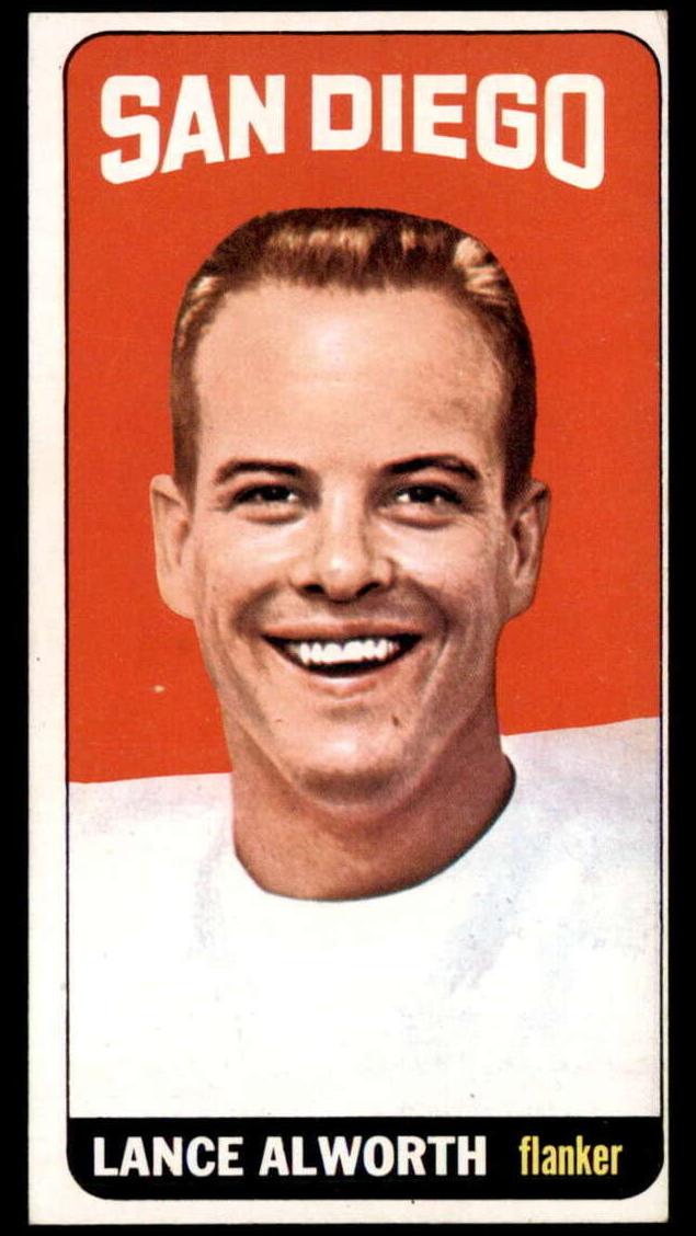 1965 Topps Football Lance Alworth #155 PSA 8