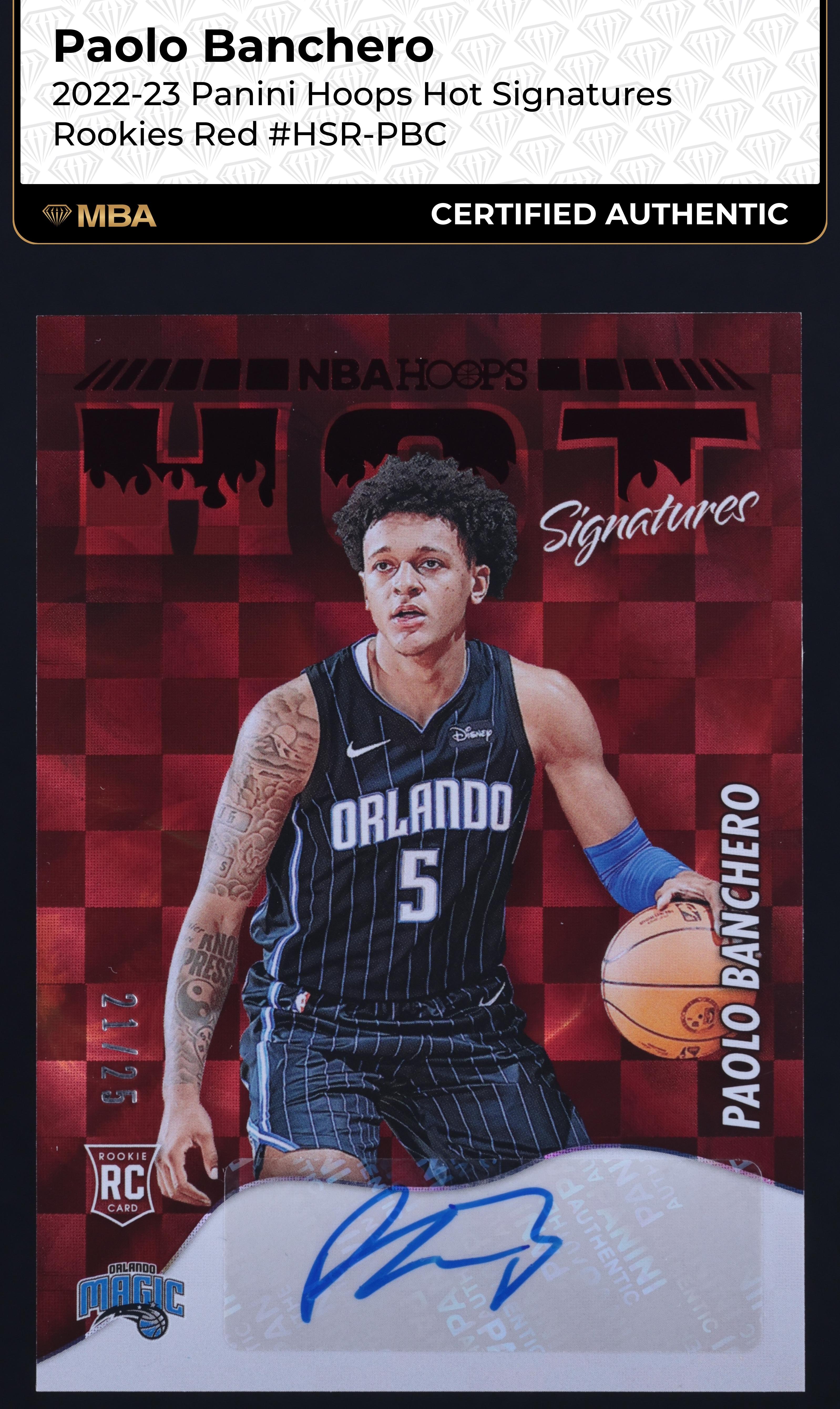 2022 Panini Hoops Basketball Red Paolo Banchero #HSR-PBC PSA 8