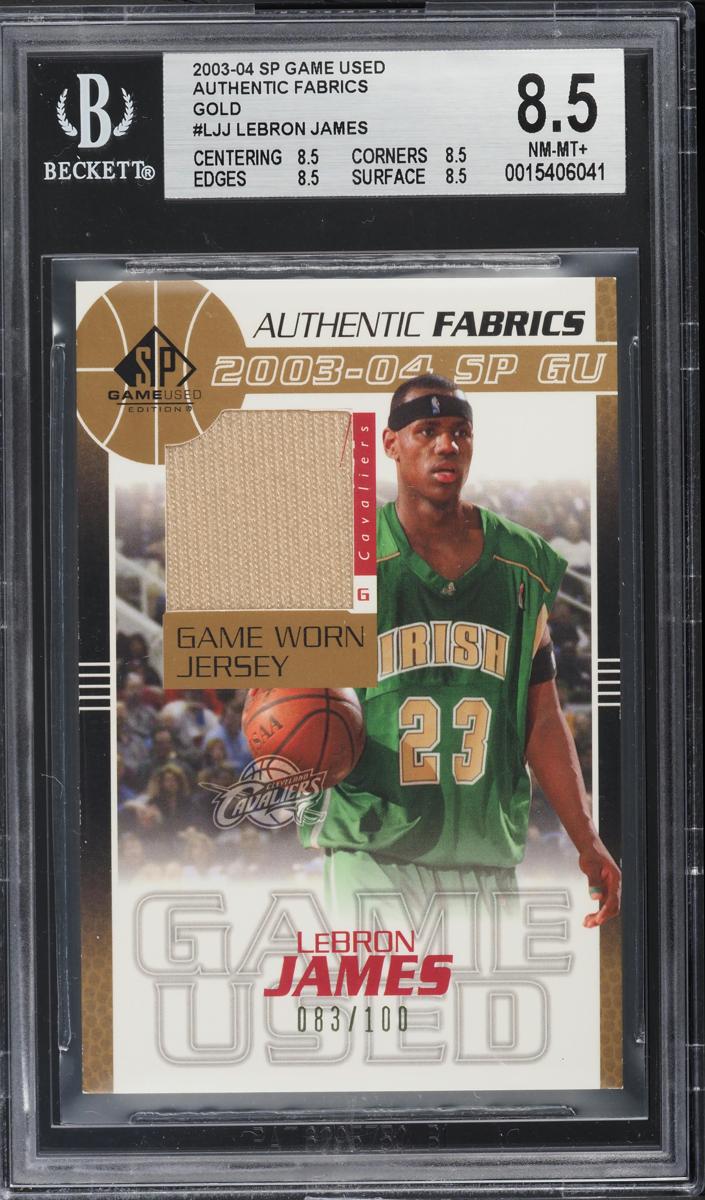 2003 SP Game Used Basketball Gold Lebron James #LJJ PSA 9