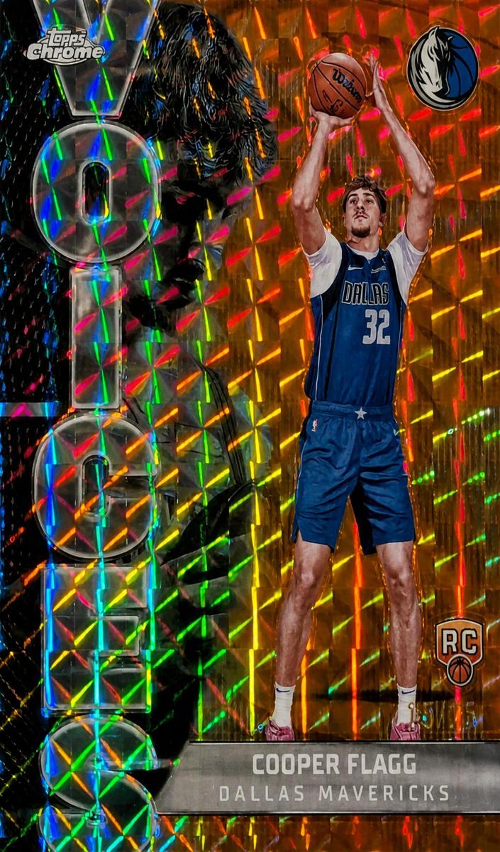 2025 Topps Chrome Basketball Geometric Orange Refractor Cooper Flagg #VS-6 PSA 9