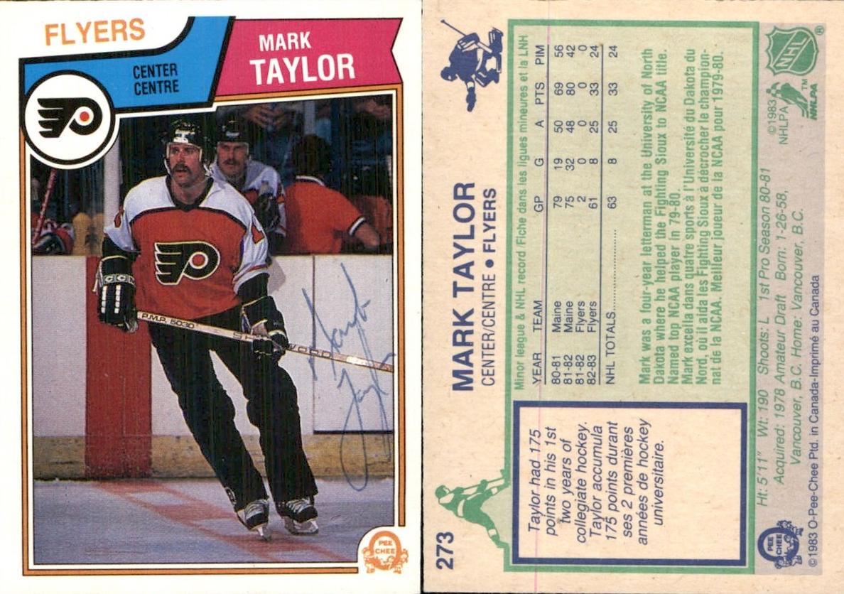 1983 O-Pee-Chee Hockey Mark Taylor #273