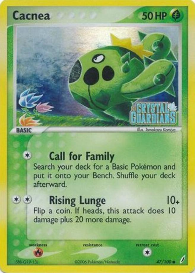 2006 Pokemon EX Crystal Guardians Reverse Foil Cacnea #47 PSA 8
