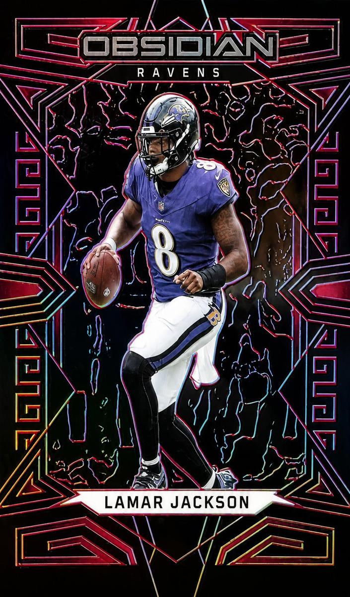 2023 Panini Obsidian Football Electric Etch Red Lamar Jackson #7