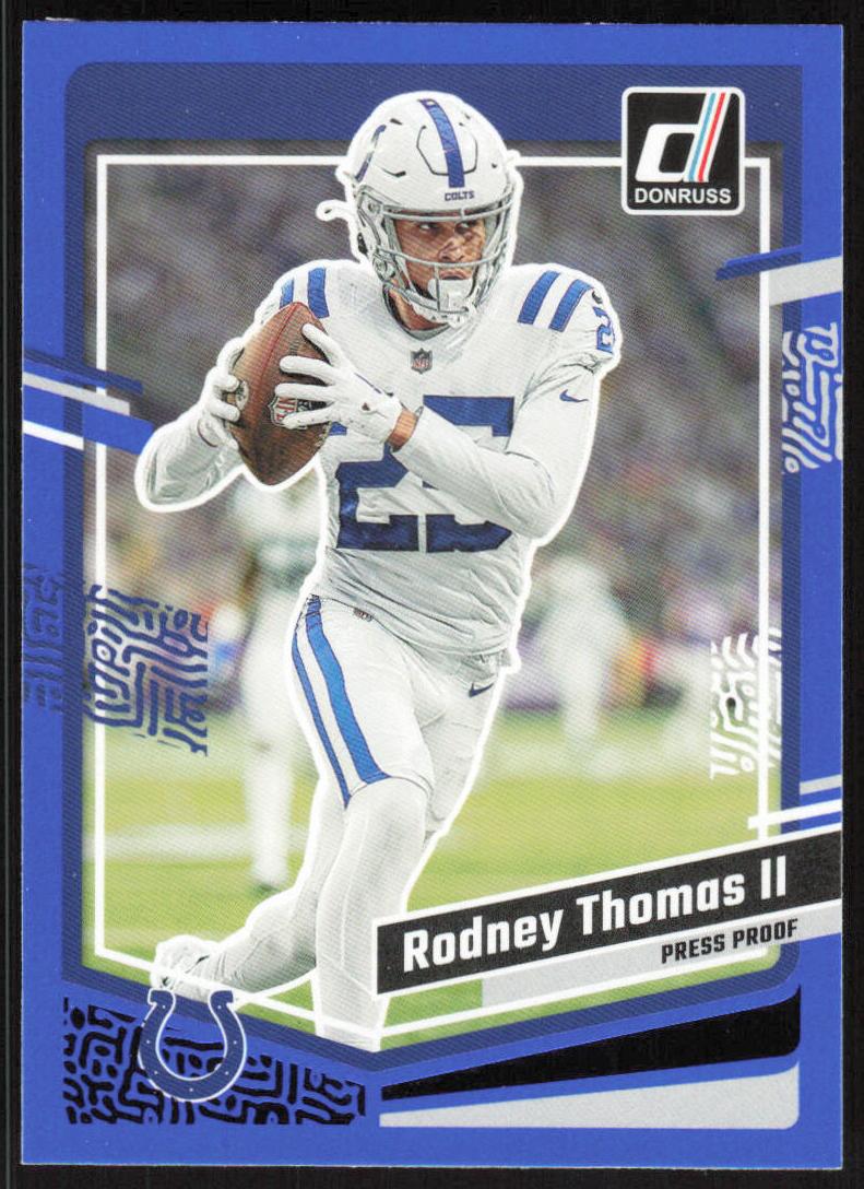 2023 Panini Donruss Football Press Proof Blue Rodney Thomas II #130