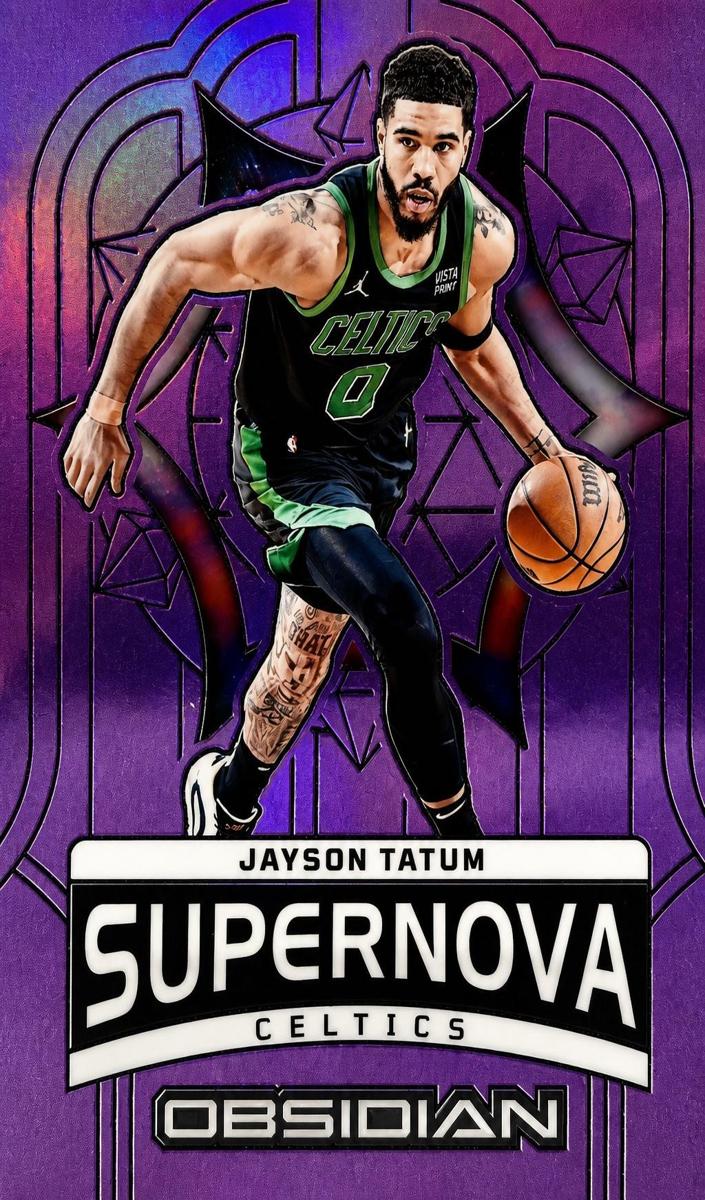 2023 Panini Obsidian Basketball Electric Etch Purple Flood Jayson Tatum #3