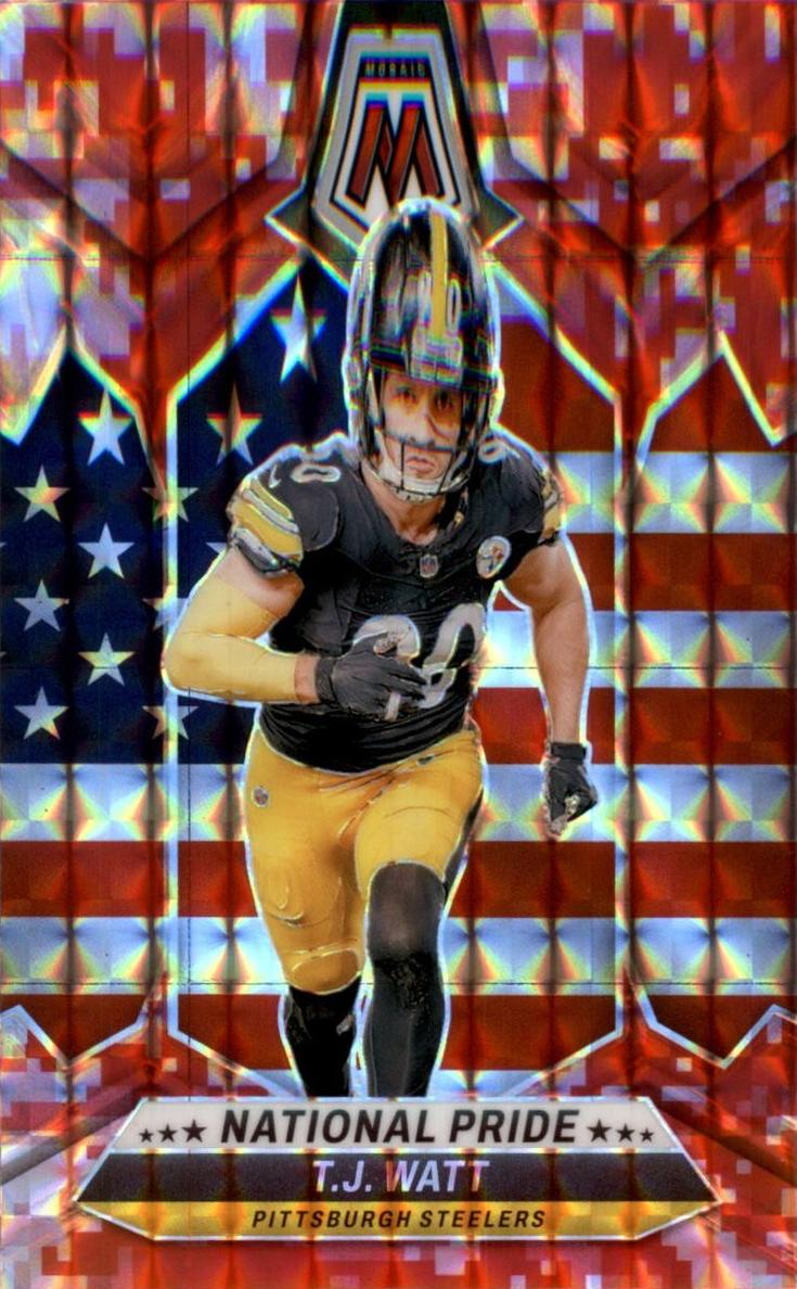 2024 Panini Mosaic Football Camo Red T.J. Watt #266 PSA 9