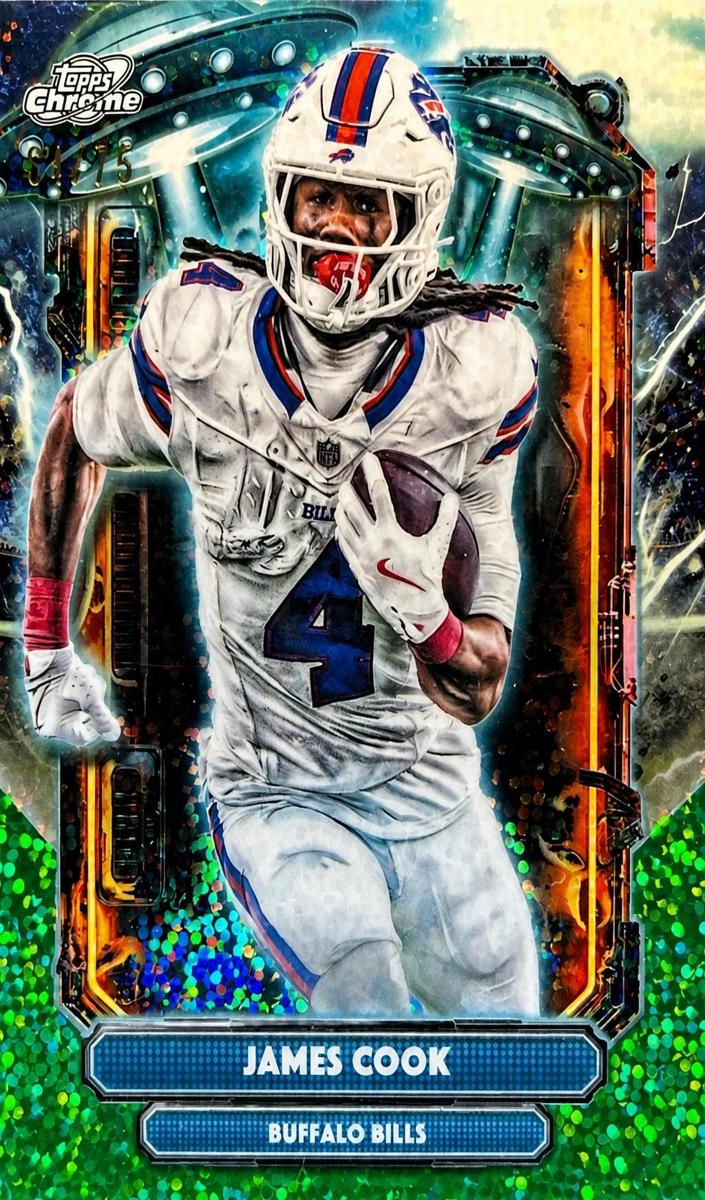 2025 Topps Cosmic Chrome Football Green Space Dust Refractor James Cook #ET-10
