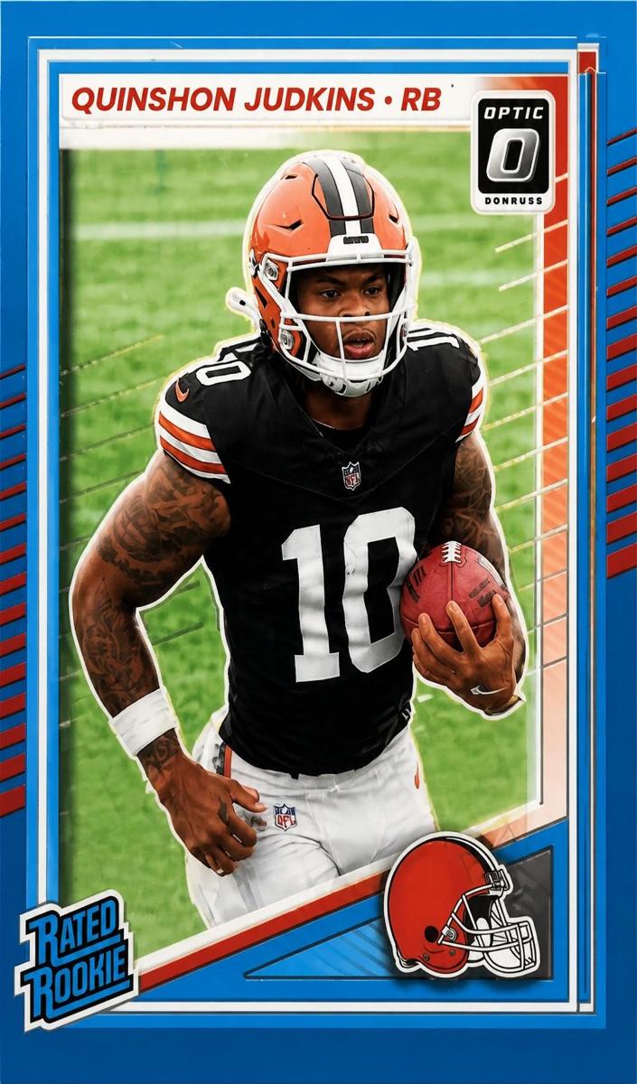 2025 Donruss Optic Football Neon Blue Quinshon Judkins #252