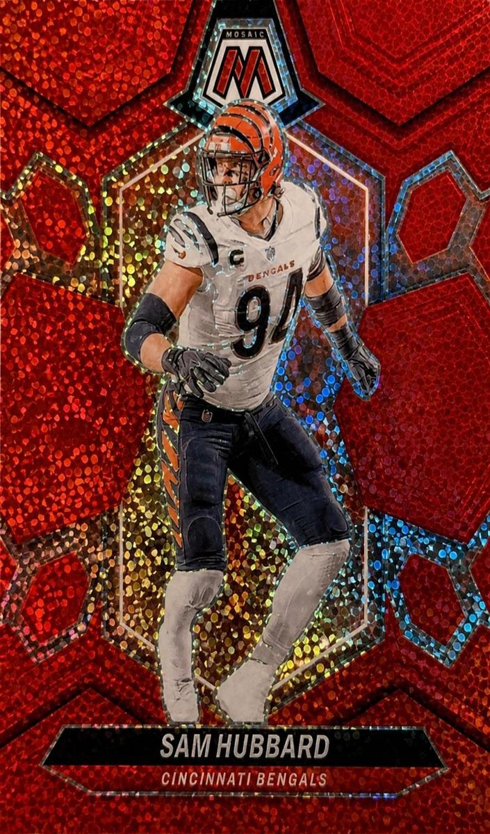2024 Panini Mosaic Football Red Sparkle Sam Hubbard #47