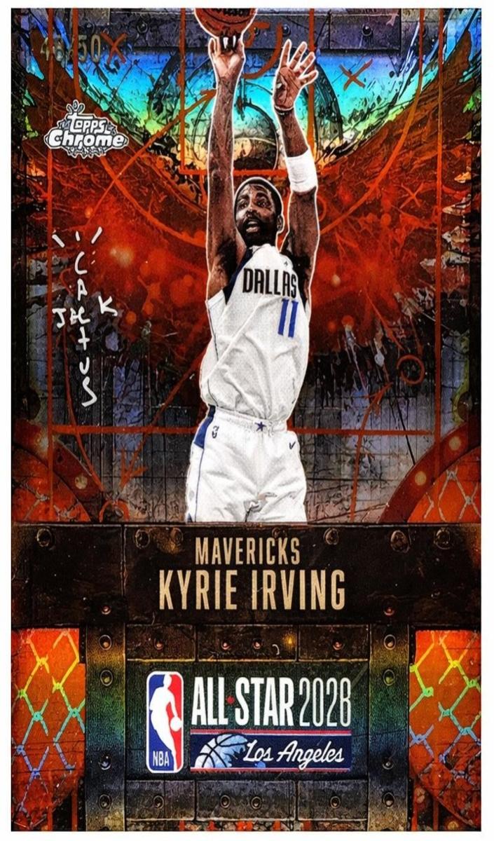 2025 Topps Chrome Cactus Jack X NBA All-Star Game Basketball Orange Refractor Kyrie Irving #8