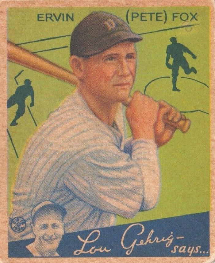 1934 R320 Goudey Baseball Pete Fox #70